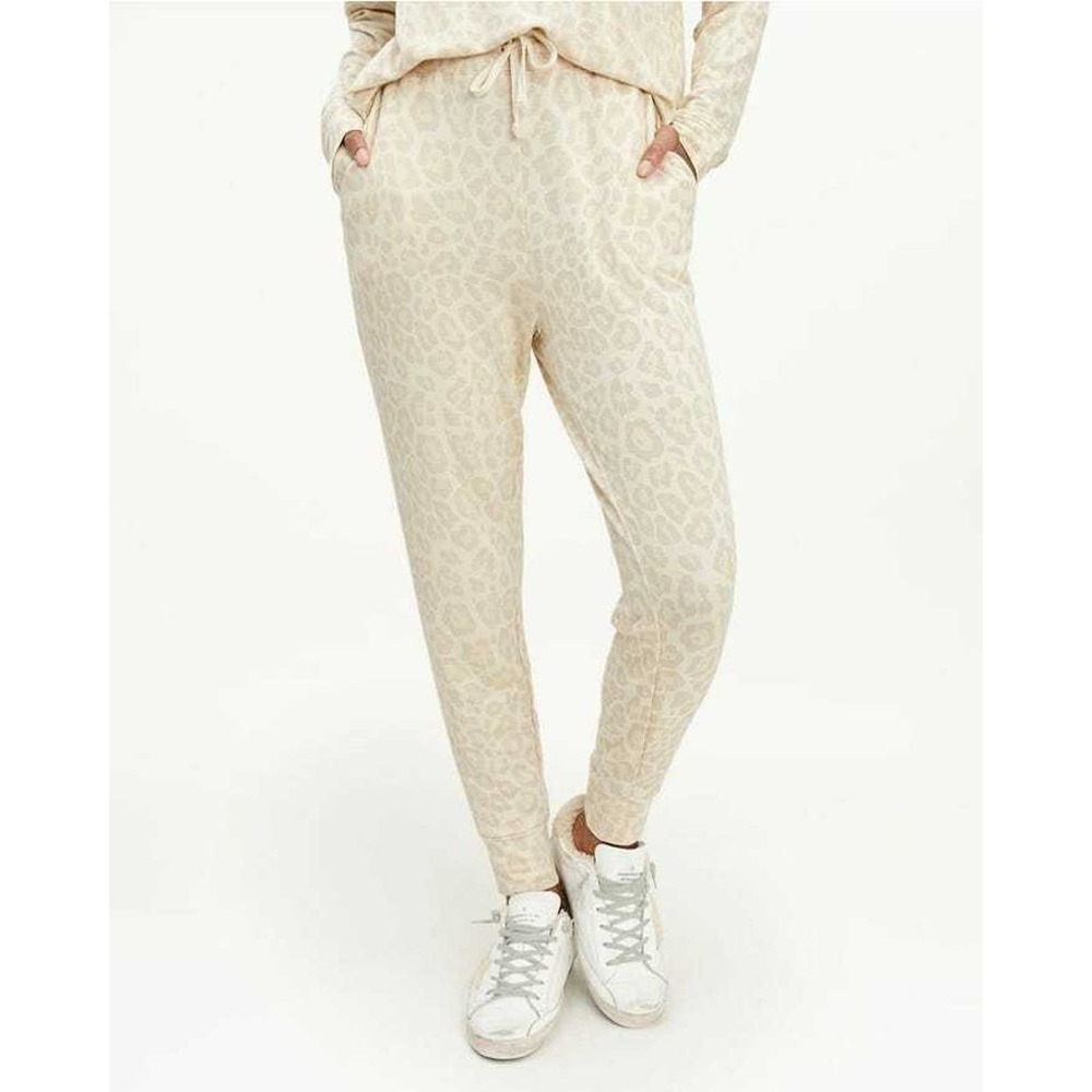 Splendid Cream Cheatah Super Soft Jogger Pants